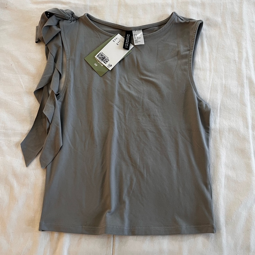 Grey fringe H&M tank top
